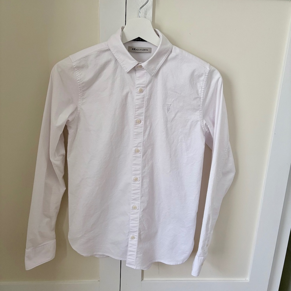 AllSaints Kids White Button-Down Shirt (12–13 yrs)